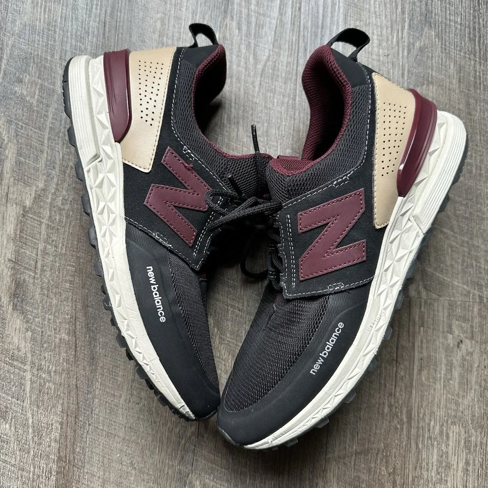 New Balance 574‎ Sport Decon Black Burgundy MS574DTY Size 9.5 D lifestyle EXC+++